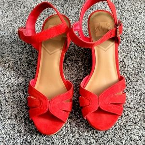 Dolce Vita Red Cork Wedge Sandals sz 8
